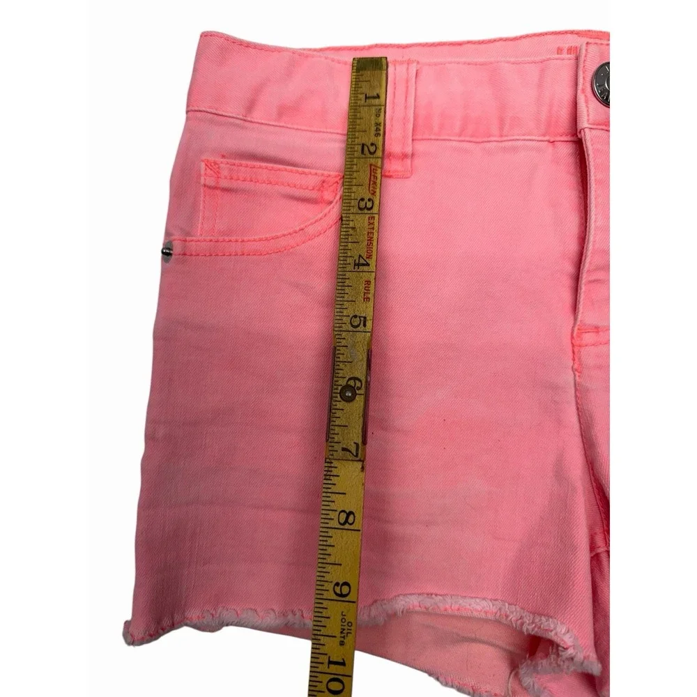 Justice Shorts Girls Size 16 Pink Cut Off Raw Denim Stretch Casual‎ Walking